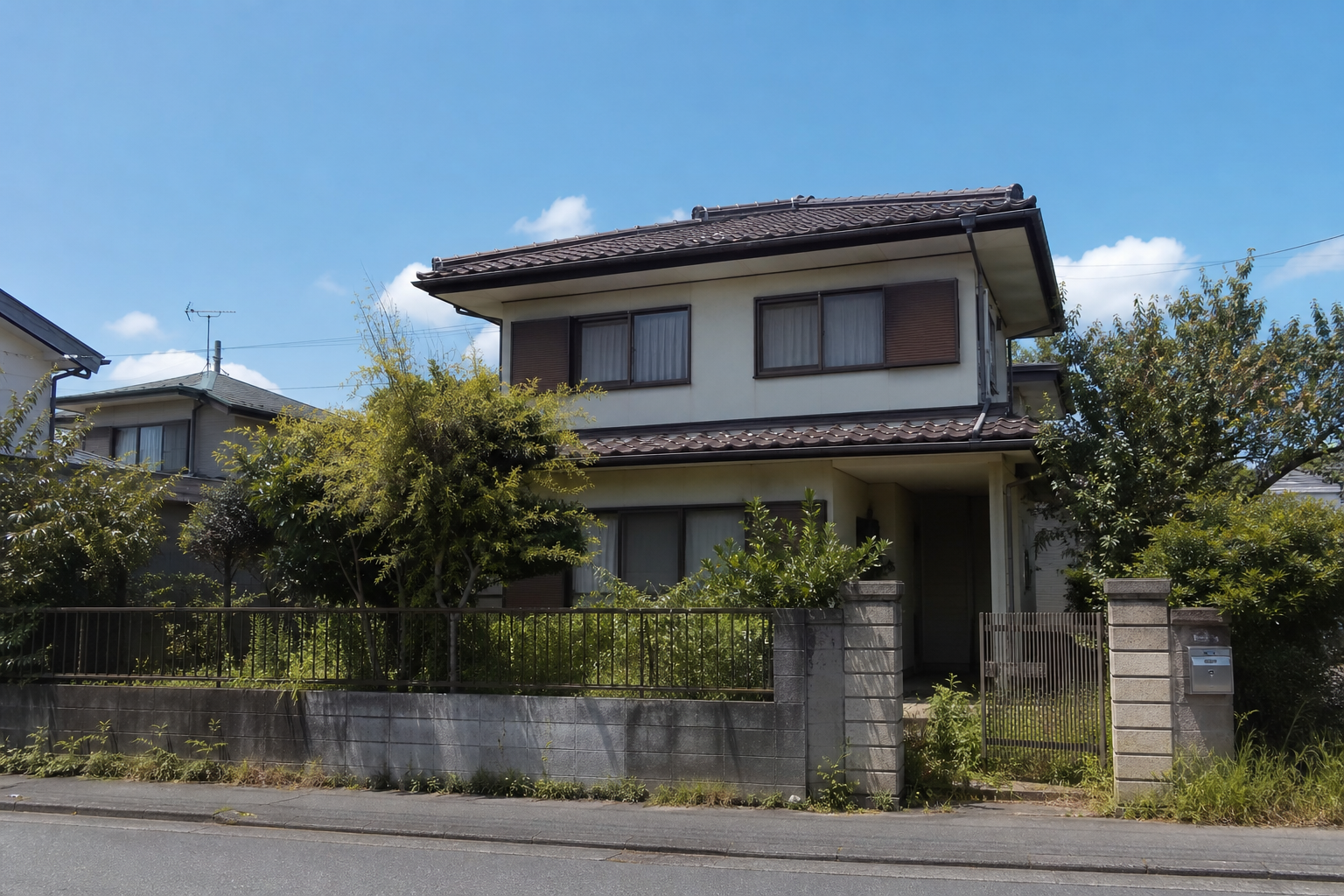 昭島市の空き家の現状調査結果を紹介する写真調の戸建て外観イメージ